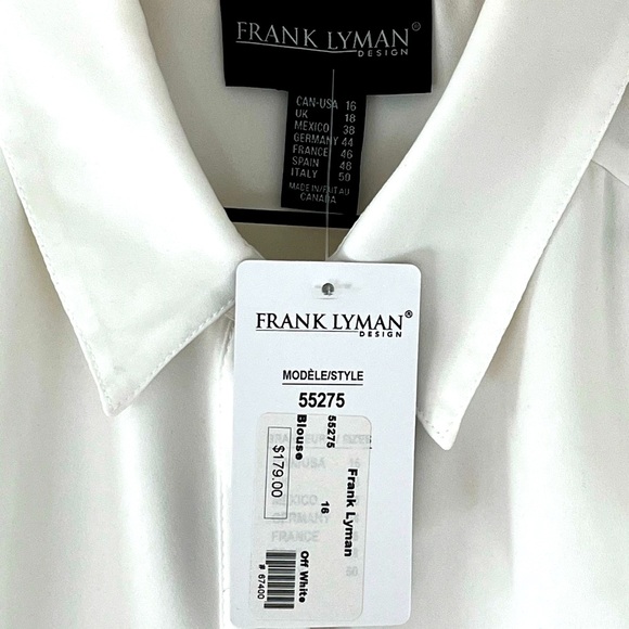 Frank Lyman Off-White Blouse NWT Size 16 - Picture 6 of 10